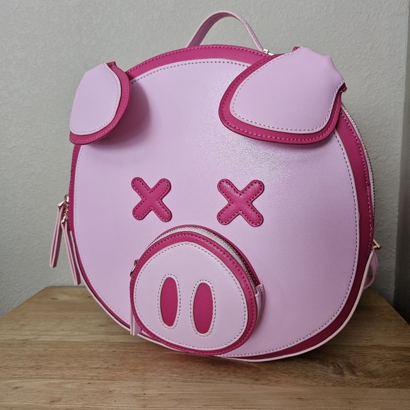 Charming Pink Piggy Backpack for Women main image 5